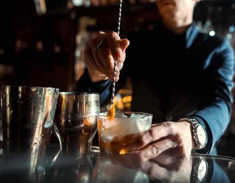 Bartender Mixing Drink