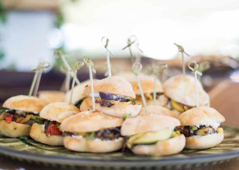 tray of gourmet sliders