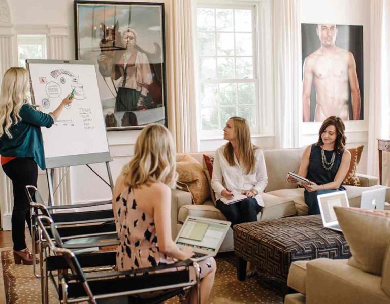 4 business women planning event