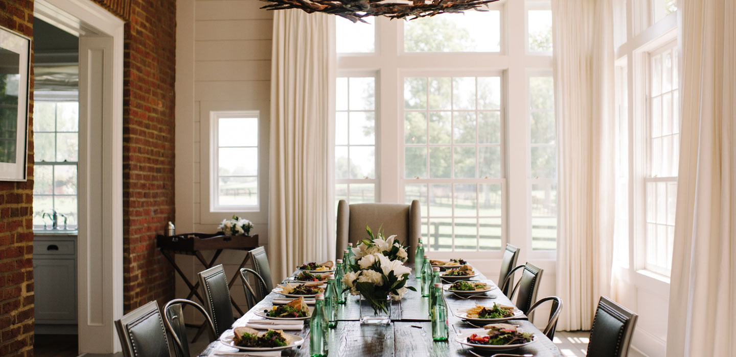 dining room set for corporate event